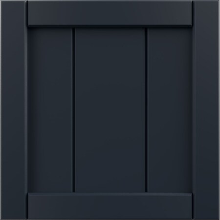 Ekena Millwork 12"W x 12"H True Fit PVC Framed Board-n-Batten Shutters Sample, Starless Night Blue SAMPLE-TFPBFOB